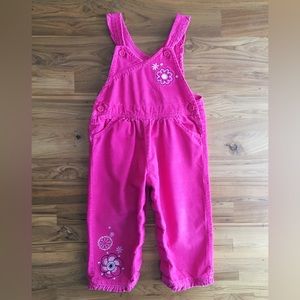 OshKosh 18M Pink Corduroy Overalls with Ruffles for Baby/Toddler